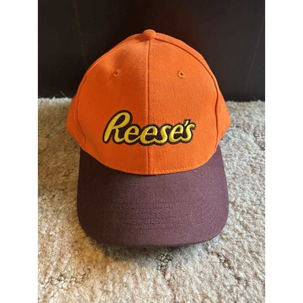 Reeses Peanut Butter Cups Hat Baseball Cap Strapback Orange Brown Since 1928